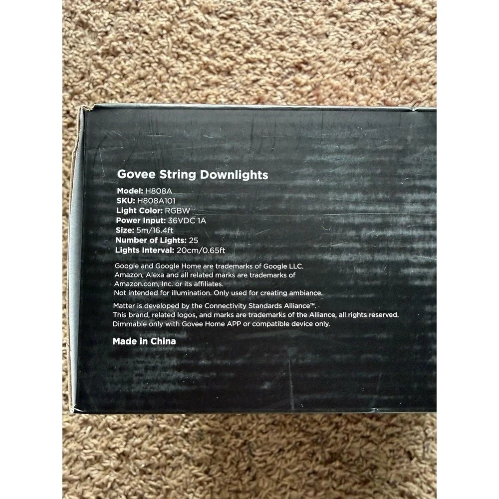 Govee String Downlights Smart LED Lights 16.4 Ft New Sealed - H808A
